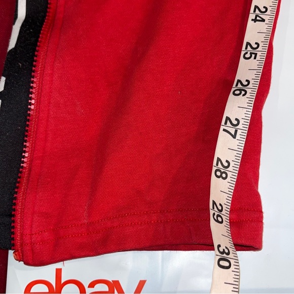 Black Pyramid RED Baggy Sweatpants Black Side Spellout ZIP SIDES Mens Medium Y2K - Picture 6 of 16